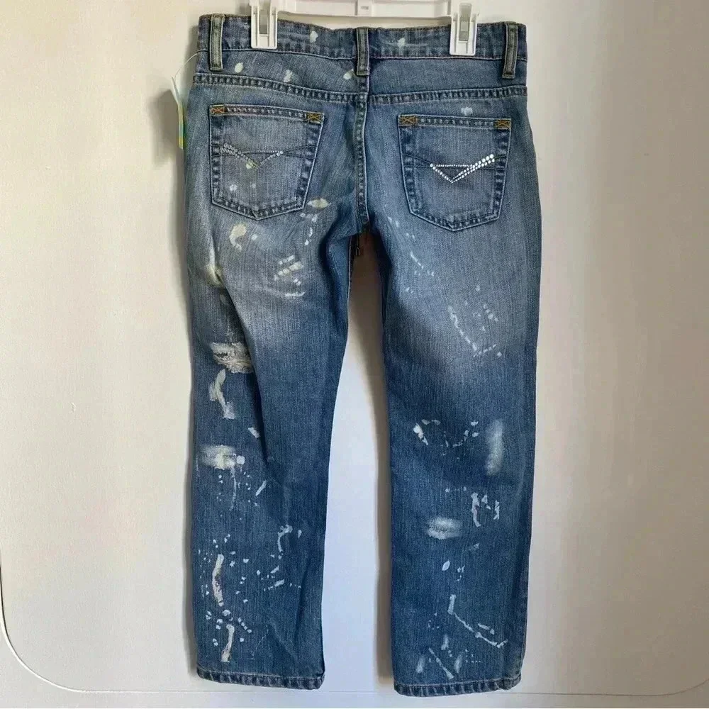 Vintage Forever 21 Rhinestones Capri Crop Ankle Low Rise Jeans 26 - Picture 2 of 5